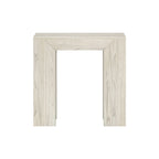 Table d'appoint rectangulaire Wirebrush, 25 po — Blanc côtier / Blond / Coquillage / Pacane