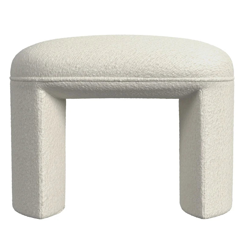 Pouf rond – Boucle crème / Velours moka / Boucle rose | 1 place