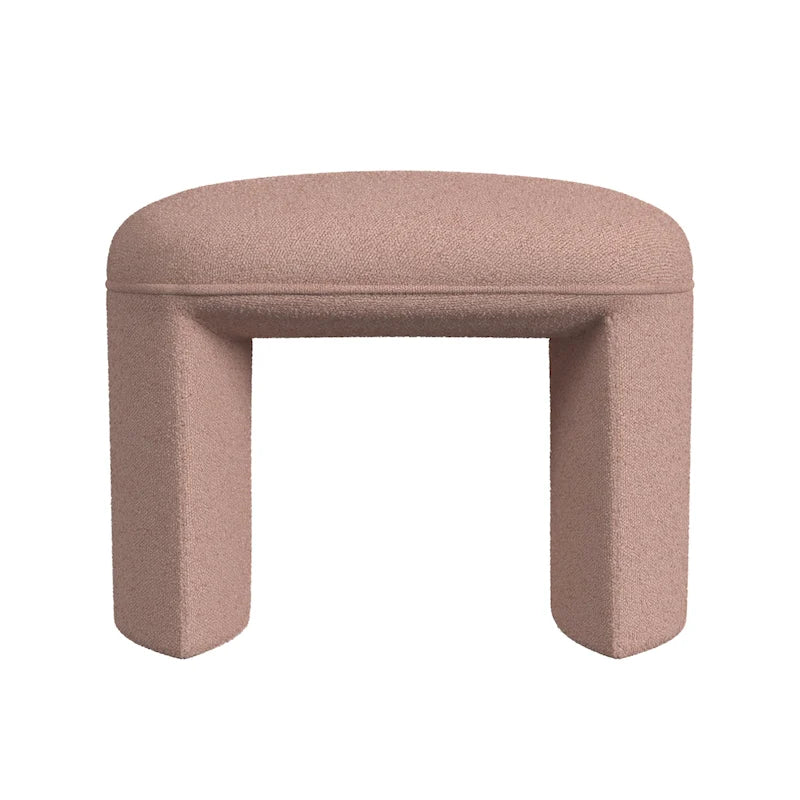 Pouf rond – Boucle crème / Velours moka / Boucle rose | 1 place