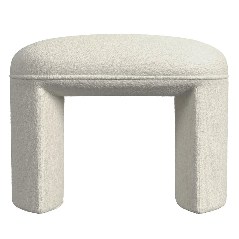 Pouf rond – Boucle crème / Velours moka / Boucle rose | 1 place