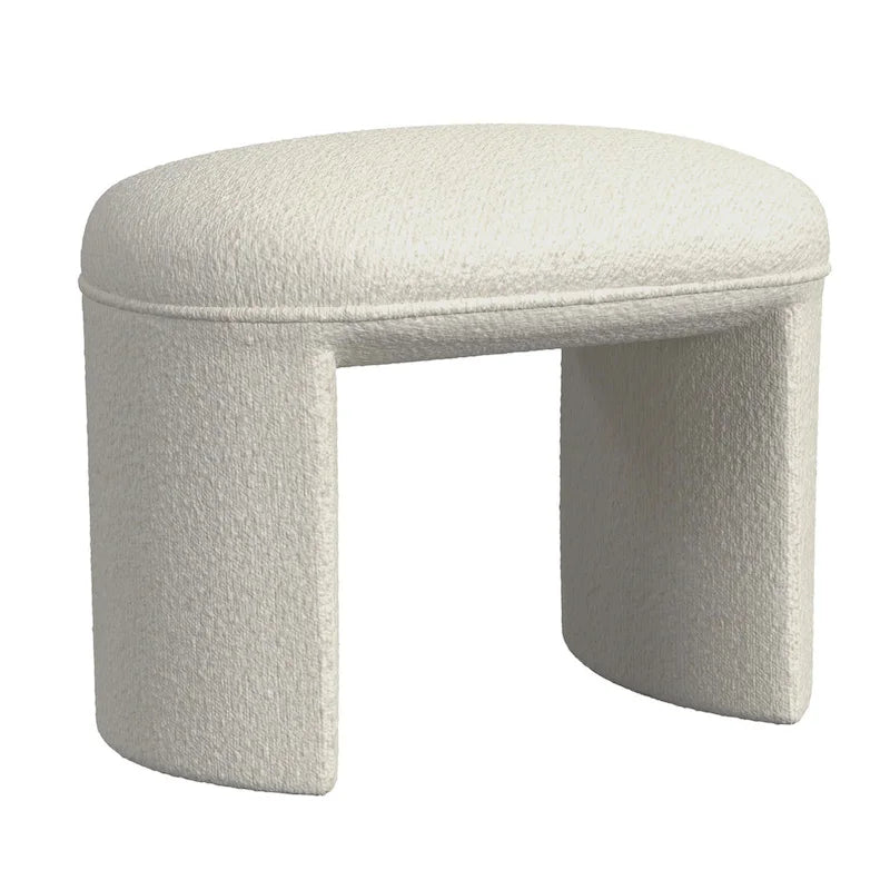 Pouf rond – Boucle crème / Velours moka / Boucle rose | 1 place