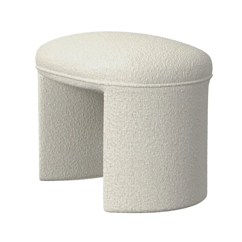 Pouf rond – Boucle crème / Velours moka / Boucle rose | 1 place