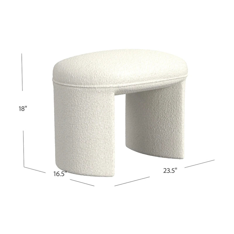 Pouf rond – Boucle crème / Velours moka / Boucle rose | 1 place