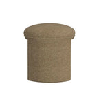 Pouf rond – Boucle crème / Velours moka / Boucle rose | 1 place