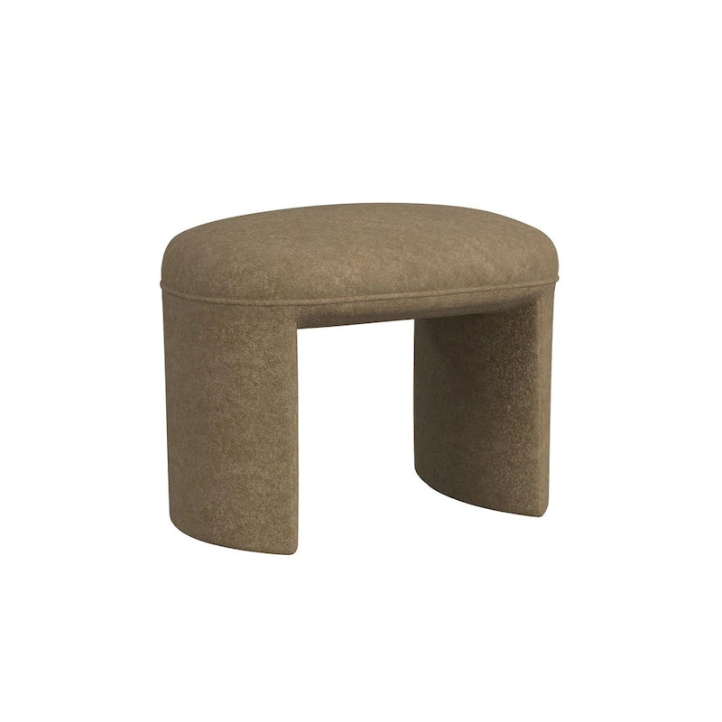 Pouf rond – Boucle crème / Velours moka / Boucle rose | 1 place