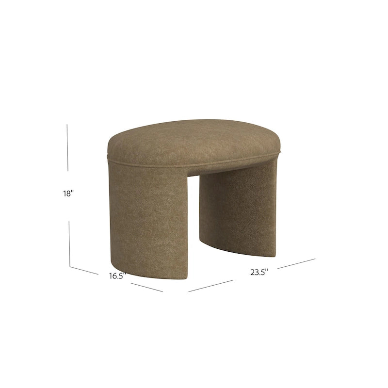 Pouf rond – Boucle crème / Velours moka / Boucle rose | 1 place