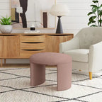 Pouf rond – Boucle crème / Velours moka / Boucle rose | 1 place