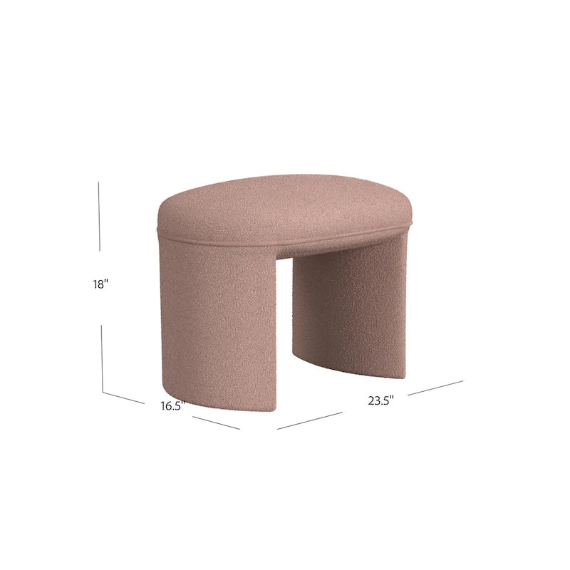 Pouf rond – Boucle crème / Velours moka / Boucle rose | 1 place