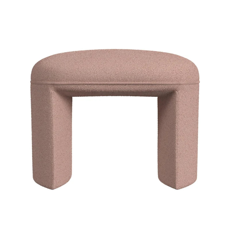 Pouf rond – Boucle crème / Velours moka / Boucle rose | 1 place