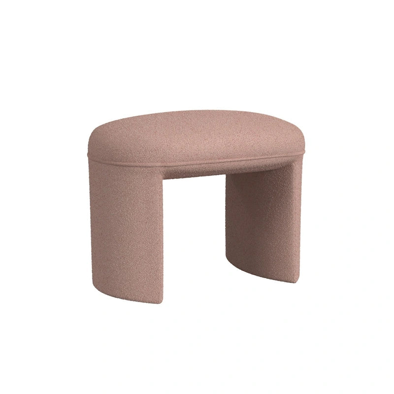Pouf rond – Boucle crème / Velours moka / Boucle rose | 1 place