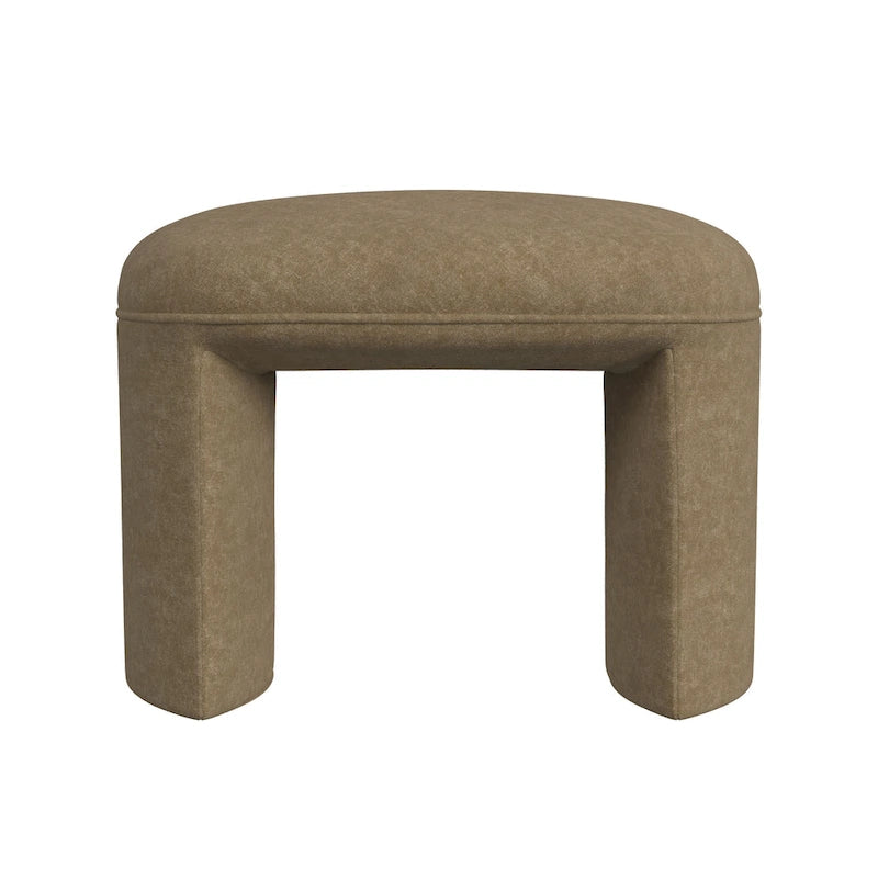 Pouf rond – Boucle crème / Velours moka / Boucle rose | 1 place