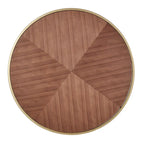 Table basse ronde avec base en métal — Fini naturel/noyer, ensemble de 1 à 2 pièces