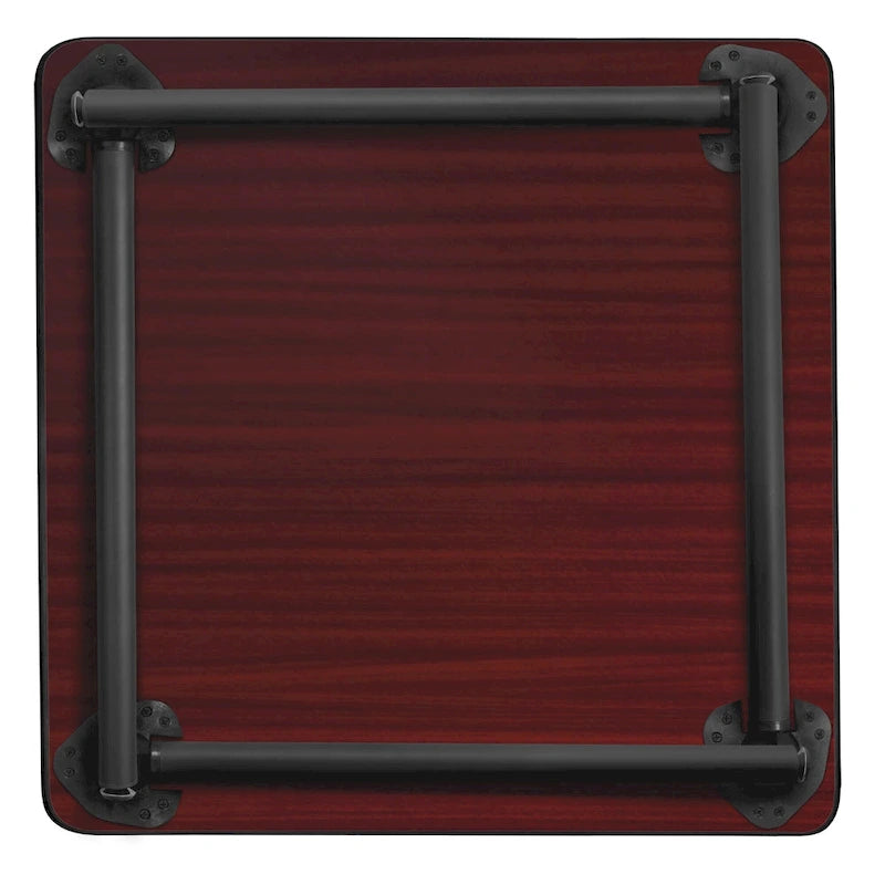 Table carrée pliante de 76 cm — Gris/Noir | Noyer Mocha | Érable | Acajou, 4 places