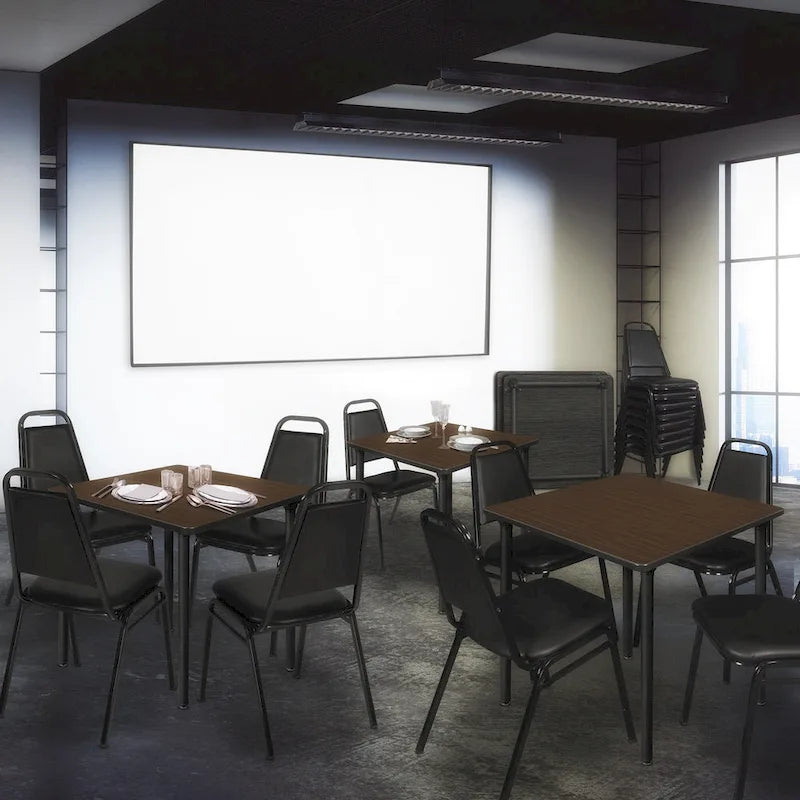 Table carrée pliante de 76 cm — Gris/Noir | Noyer Mocha | Érable | Acajou, 4 places