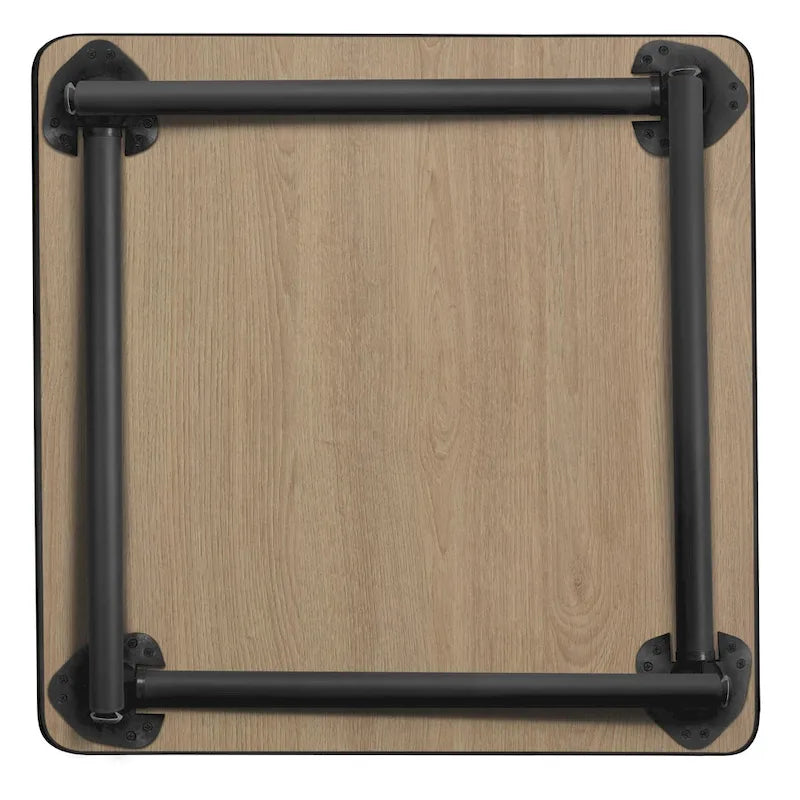 Table carrée pliante de 76 cm — Gris/Noir | Noyer Mocha | Érable | Acajou, 4 places