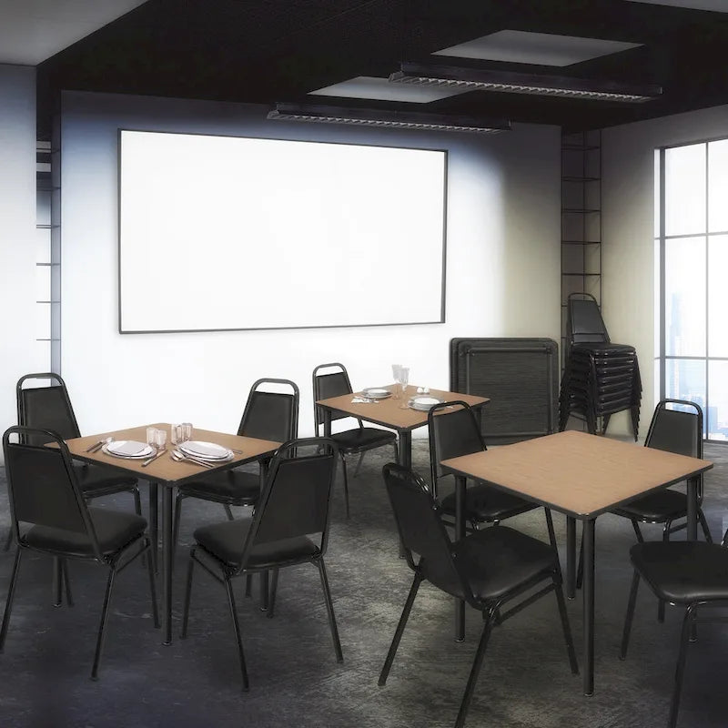 Table carrée pliante de 76 cm — Gris/Noir | Noyer Mocha | Érable | Acajou, 4 places