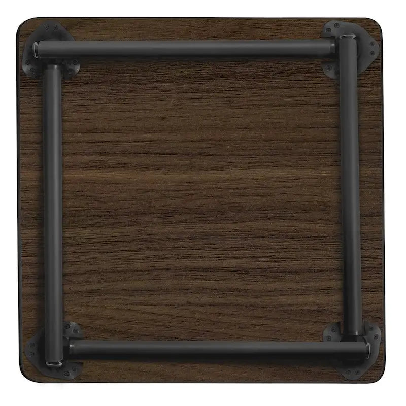 Table carrée pliante de 76 cm — Gris/Noir | Noyer Mocha | Érable | Acajou, 4 places