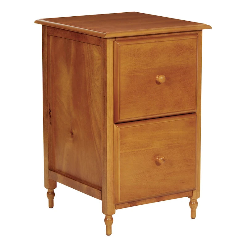 Meuble classeur à deux tiroirs en cerisier antique