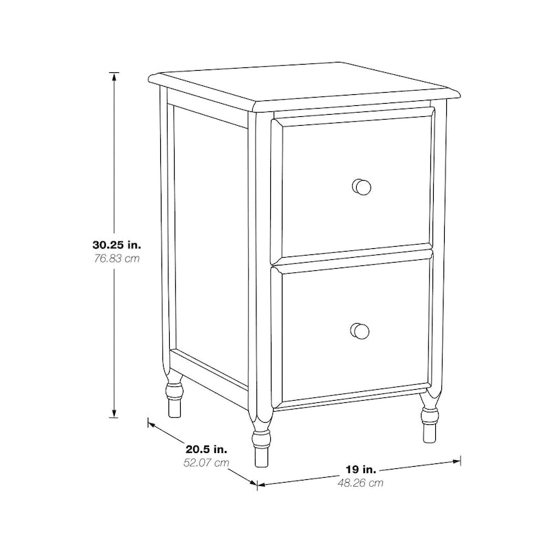 Meuble classeur à deux tiroirs en cerisier antique