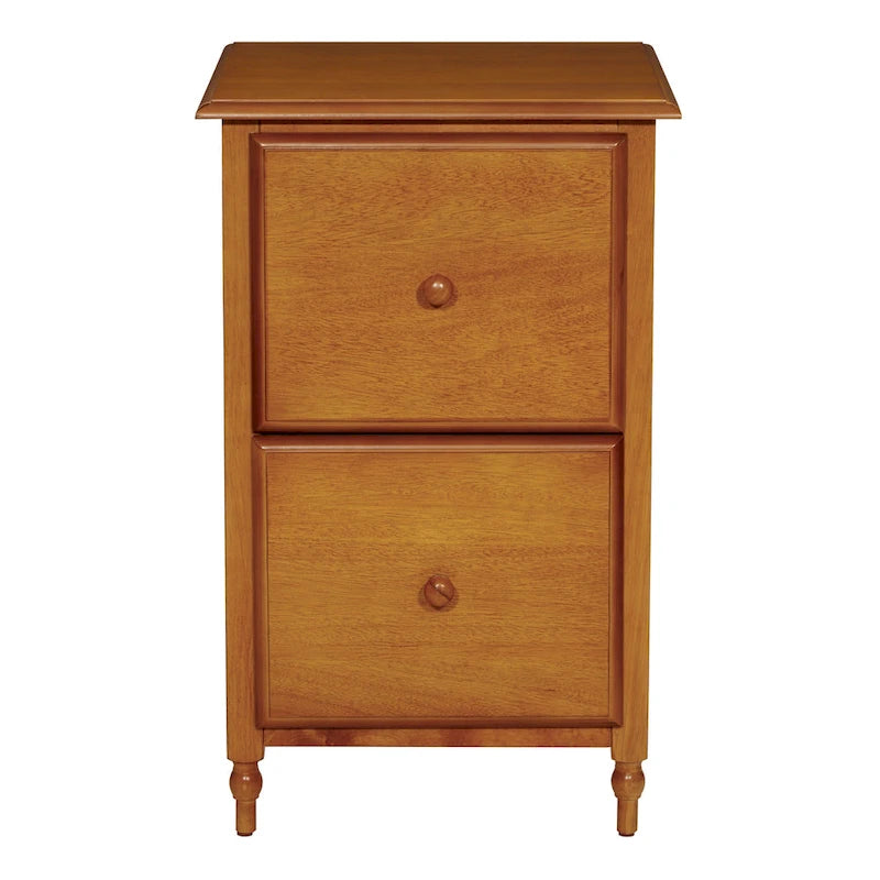 Meuble classeur à deux tiroirs en cerisier antique