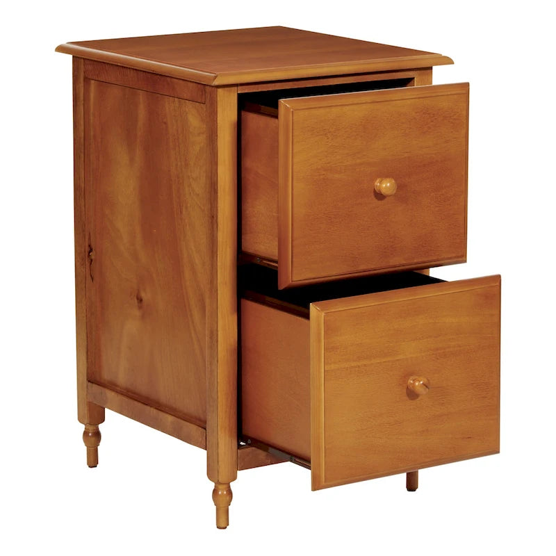 Meuble classeur à deux tiroirs en cerisier antique