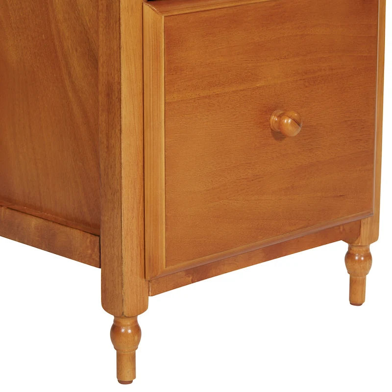 Meuble classeur à deux tiroirs en cerisier antique