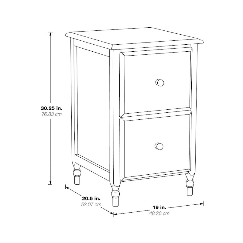Meuble classeur à deux tiroirs en cerisier antique