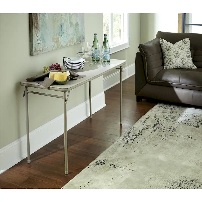 Table pliante en vinyle noir, 20 x 48 po, pour 2 à 4 personnes