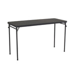 Table pliante en vinyle noir, 20 x 48 po, pour 2 à 4 personnes