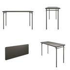 Table pliante en vinyle noir, 20 x 48 po, pour 2 à 4 personnes