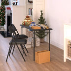 Table pliante en vinyle noir, 20 x 48 po, pour 2 à 4 personnes