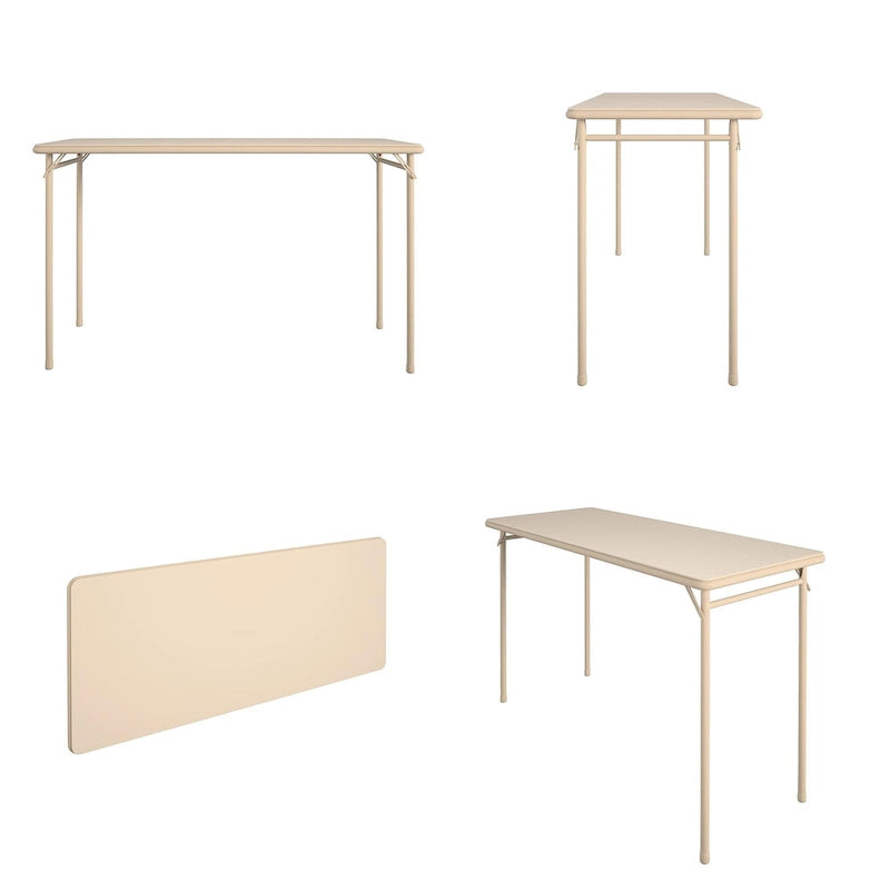 Table pliante en vinyle noir, 20 x 48 po, pour 2 à 4 personnes
