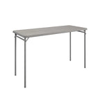 Table pliante en vinyle noir, 20 x 48 po, pour 2 à 4 personnes