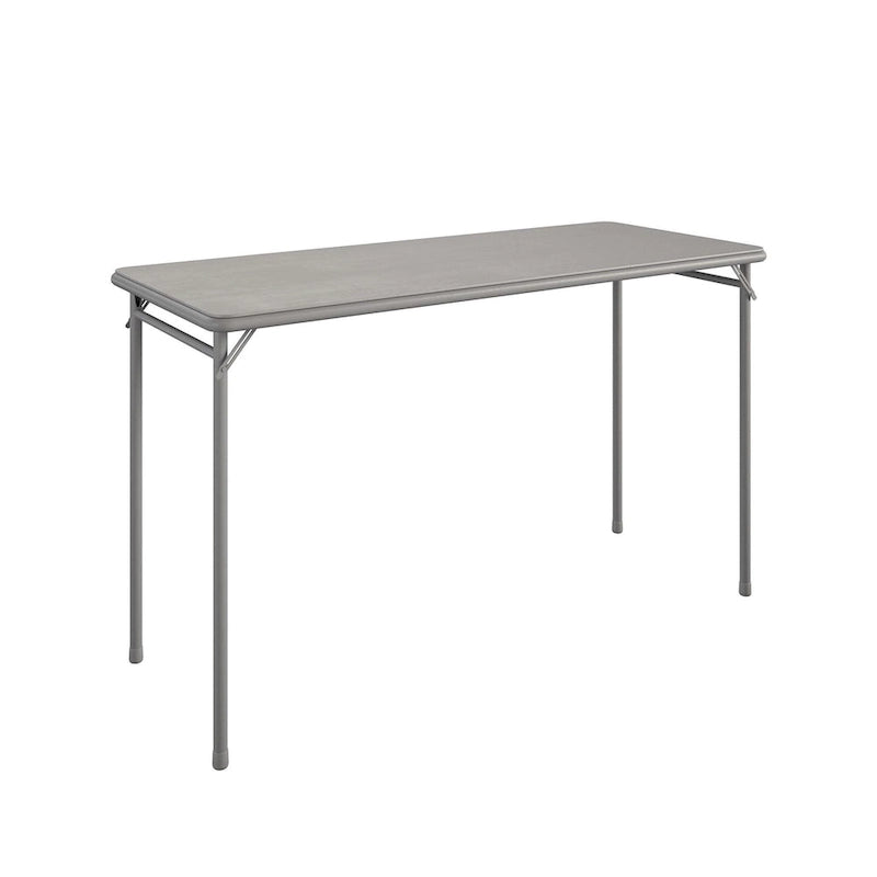 Table pliante en vinyle noir, 20 x 48 po, pour 2 à 4 personnes