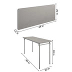 Table pliante en vinyle noir, 20 x 48 po, pour 2 à 4 personnes