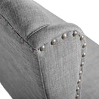 Chaises de salle à manger capitonnées à oreilles gris clair, lot de 2