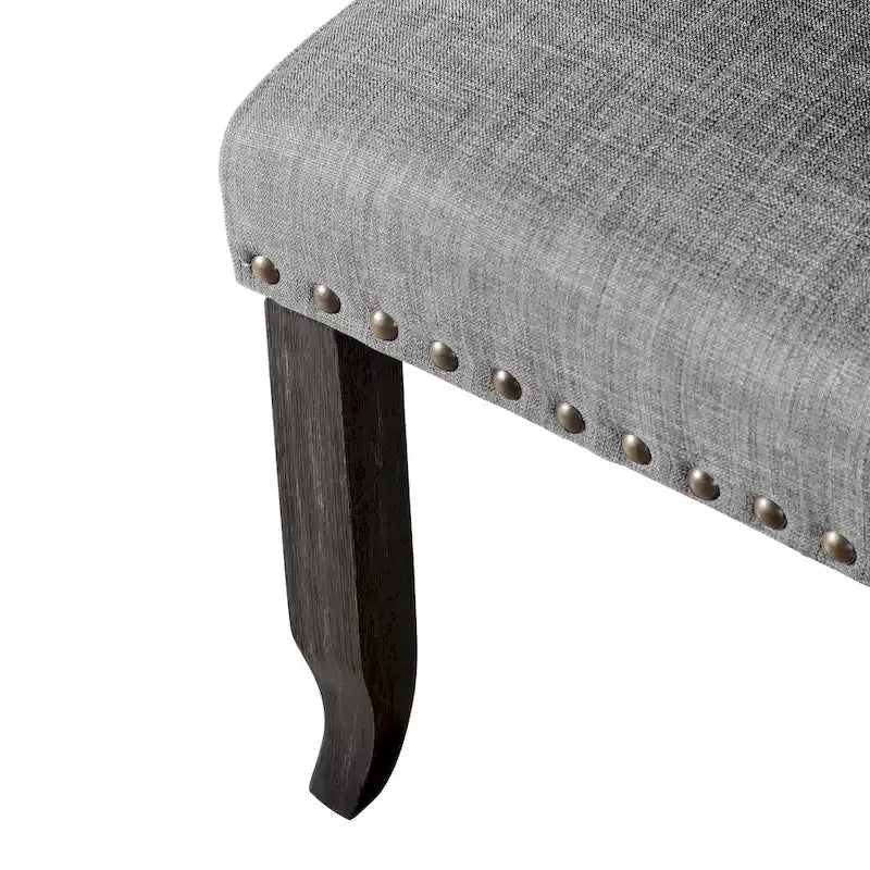 Chaises de salle à manger capitonnées à oreilles gris clair, lot de 2