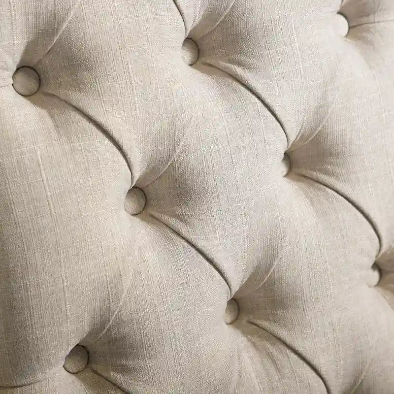 Chaises de salle à manger capitonnées à oreilles gris clair, lot de 2