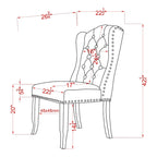 Chaises de salle à manger capitonnées à oreilles gris clair, lot de 2