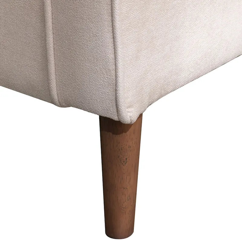 Canapé sectionnel convertible beige/gris/jaune/bleu avec pouf – 3-4 places