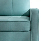 Canapé sectionnel convertible beige/gris/jaune/bleu avec pouf – 3-4 places