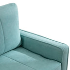 Canapé sectionnel convertible beige/gris/jaune/bleu avec pouf – 3-4 places