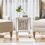 Table d'appoint en argent antique avec miroir et horloge — Style moderne, pour 1 personne