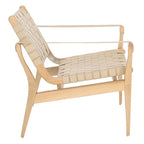 Fauteuil Safari, lanières en cuir tressé — Blanc / Crème / Marron / Noir — 1 place