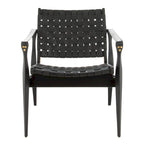 Fauteuil Safari, lanières en cuir tressé — Blanc / Crème / Marron / Noir — 1 place