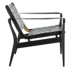Fauteuil Safari, lanières en cuir tressé — Blanc / Crème / Marron / Noir — 1 place