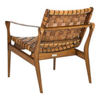 Fauteuil Safari, lanières en cuir tressé — Blanc / Crème / Marron / Noir — 1 place