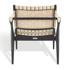Fauteuil Safari, lanières en cuir tressé — Blanc / Crème / Marron / Noir — 1 place