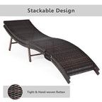 Chaises longues pliantes en osier marron et turquoise, lot de 2
