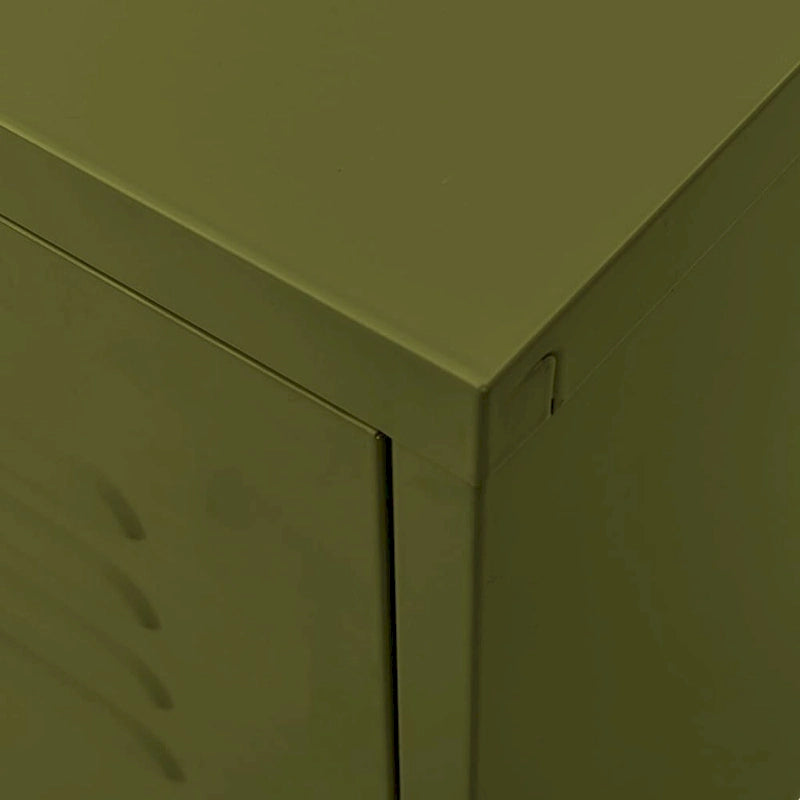 Meuble TV en acier à 2 portes — Bleu marine / Menthe / Orange